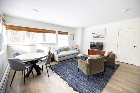 Living space in a room at The Lodge at Lincoln Peak