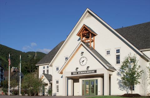 Exterior shot of the Schoolhouse at Sugarbush Resort