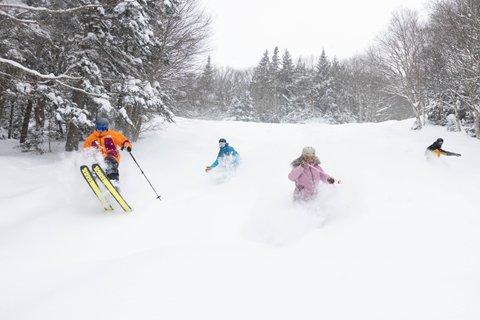 Skier Friends on a powder day