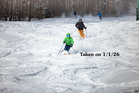 Powdery Skiers on New Years Day