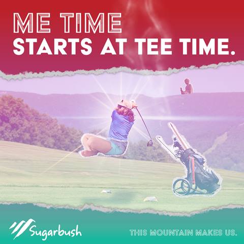 Mythical golfer floating in the air 
