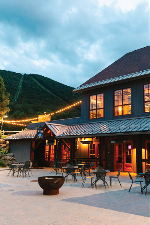 Gate house patio at night time