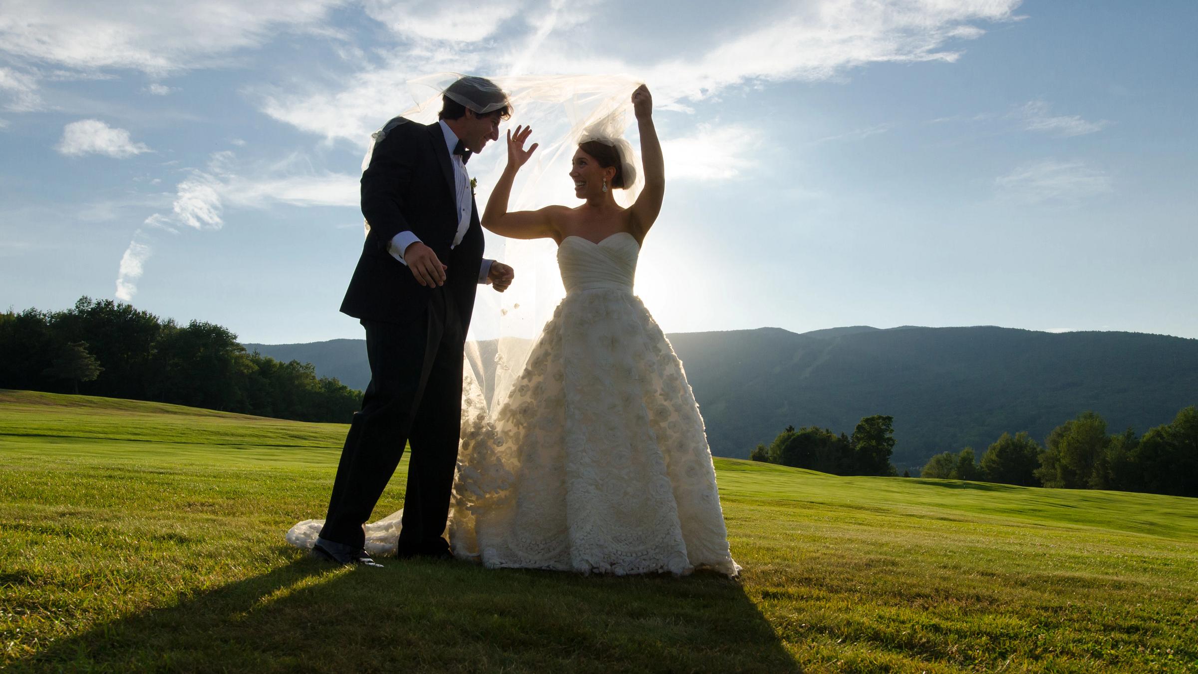 bride and groom scenic