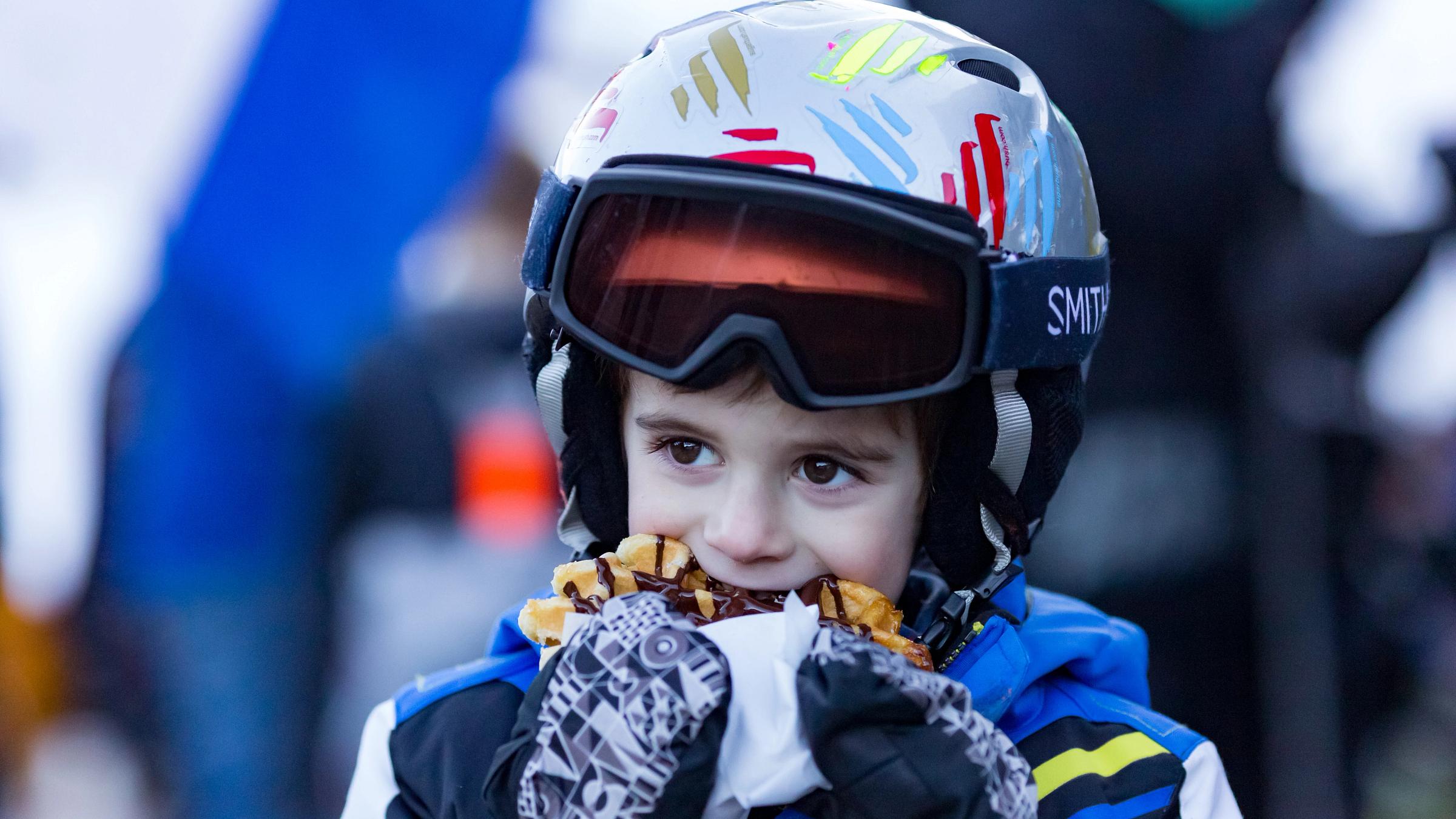 Kid Eating Waffle