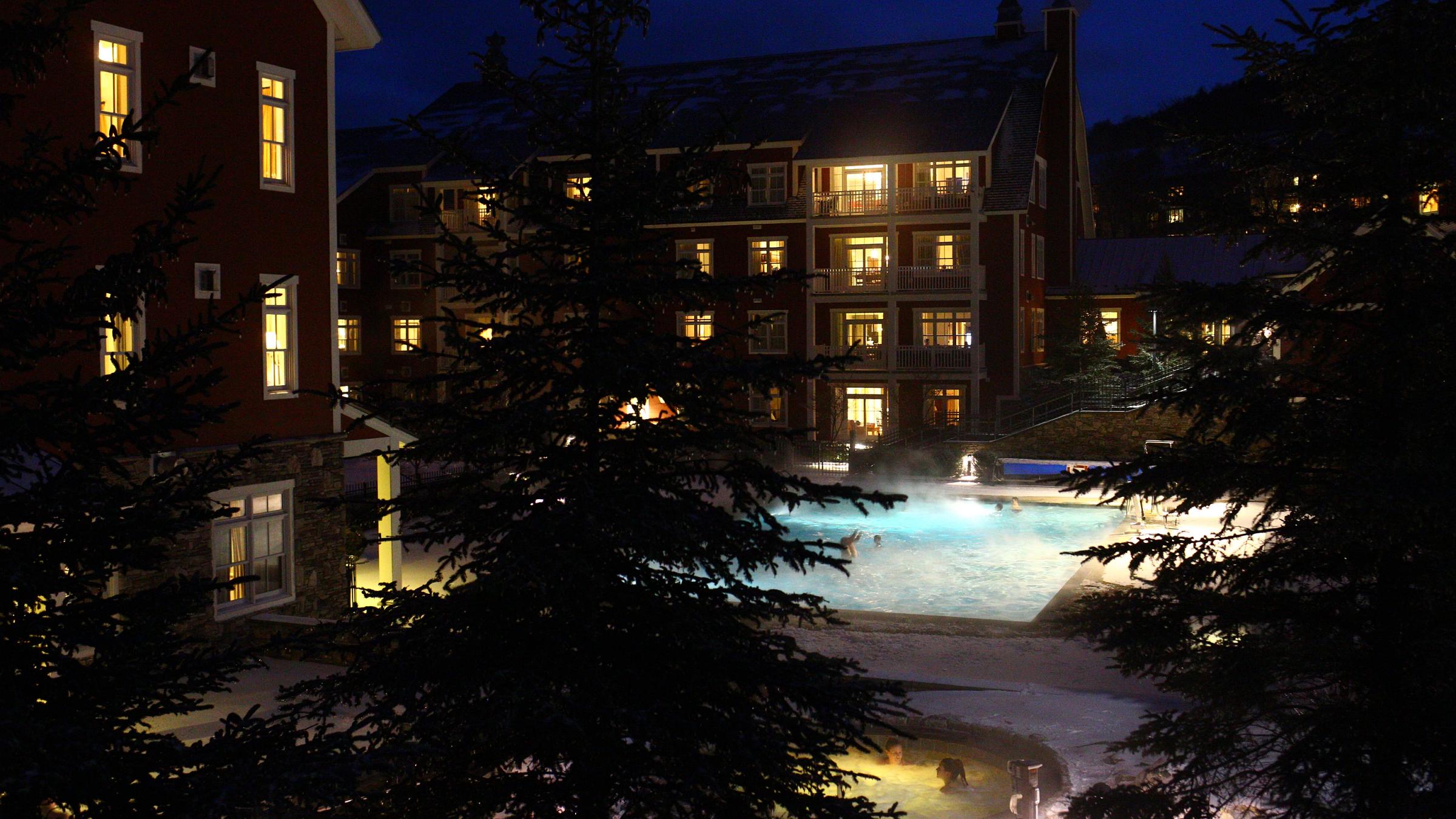 View of Claybrook pool during winter