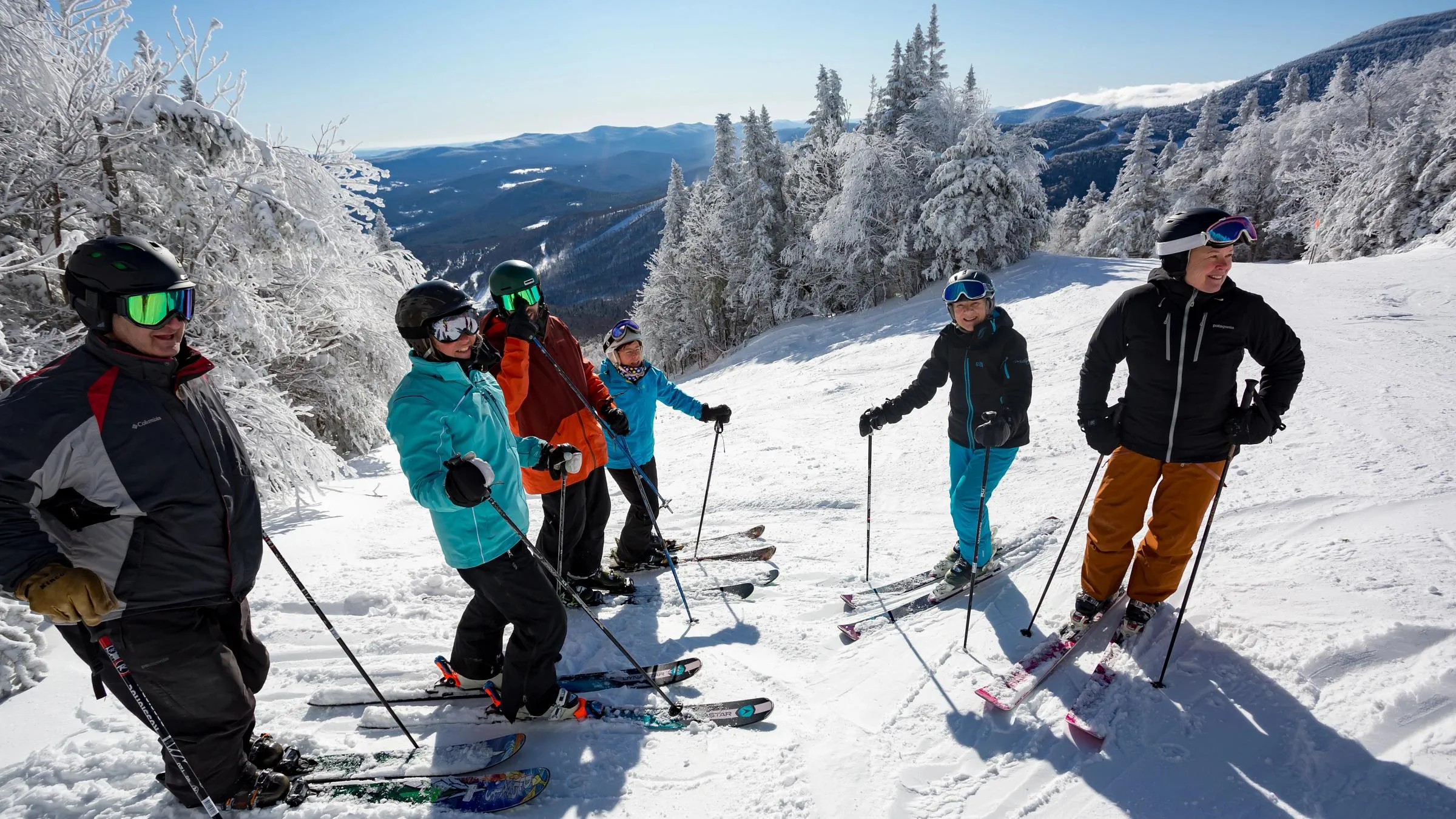 Group of skiers on a hill