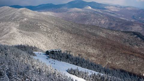 Scenic view of Sugarbush with Camel's Hump in the background