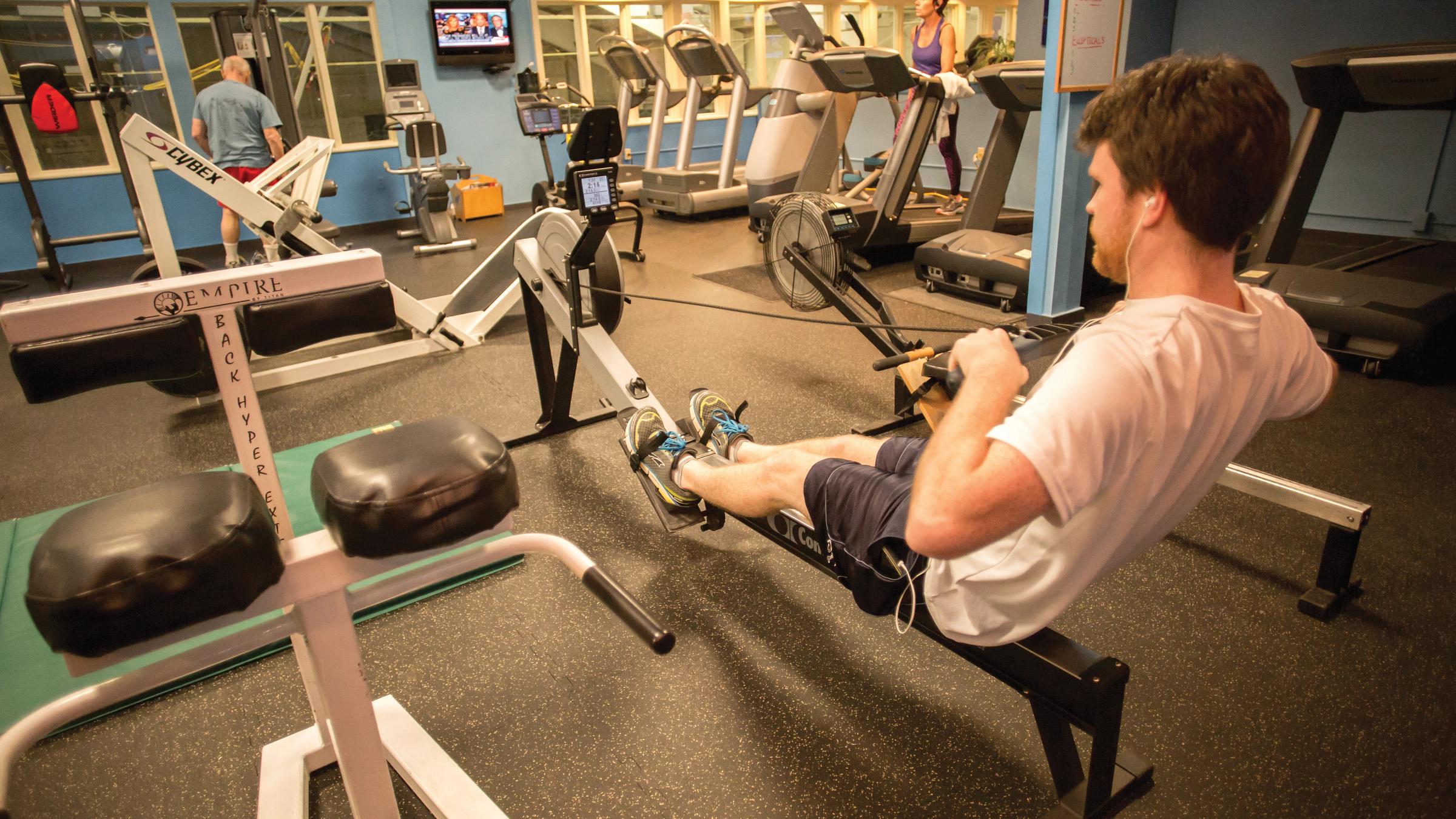 Working out at the Sugarbush Health & Recreation Center